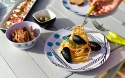 Berger Dots Melamin Geschirr-Set 16-tlg. Blau -Camping BBQ 260273 1859640 1