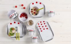 Berger Dots Melamin Geschirr-Set 16-tlg. Grün -Camping BBQ 293383 2404276