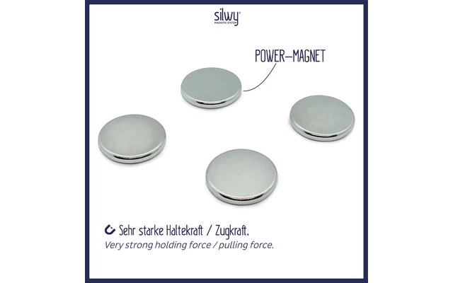 Silwy® Power Magnete Inkl. 4 Klebepunkte 1 Silwy® Power Magnete Inkl. 4 Klebepunkte