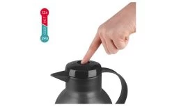 Emsa Isolierkanne Samba 1 Liter Schwarz Transluzent -Camping BBQ 460439 3304359