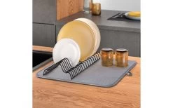 Metaltex Dry-Tex 2-in-1 Abtropfgestell Mit Microfasermatte Silber -Camping BBQ 497090 3367256