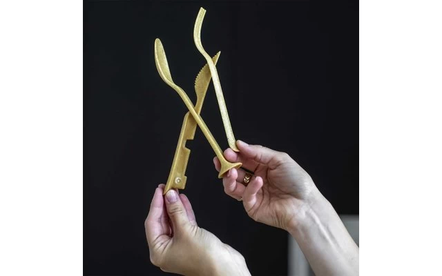 Koziol Klikk Pocket Besteck-Set 3-teilig Nature Ash Gray 2 Koziol Klikk Pocket Besteck-Set 3-teilig Nature Ash Gray – Bild 2