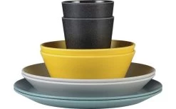 Mepal Bloom Melamin Geschirr-Set-8-teilig Pebble Sortiert -Camping BBQ 510842 3435920