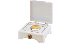 GOK Gaskocher 1-flammig 50 Mbar 2,7 KW Weiss Anschluss RST8 Edelstahl-Rost