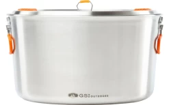 GSI Glacier Edelstahl Base Camper Kochset 6 Teilig Large -Camping BBQ 648933 4582077