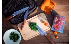 GSI Rakau Gourmet Messer Set Inklusive Schneidebrett Und Messerschärfer 7 Teilig -Camping BBQ 659280 4582203